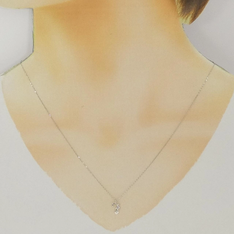 K10WG Chữ cái F Dây chuyền kim cương 0.01CT - Hàng hiệu Chính hãng 859580