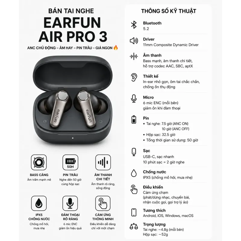🎧 Tai nghe EarFun Air Pro 3  1044587