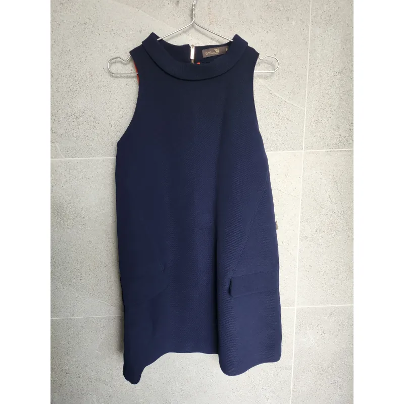 Váy nữ công sở dáng suông màu xanh navy chất liệu dày dặn 597273