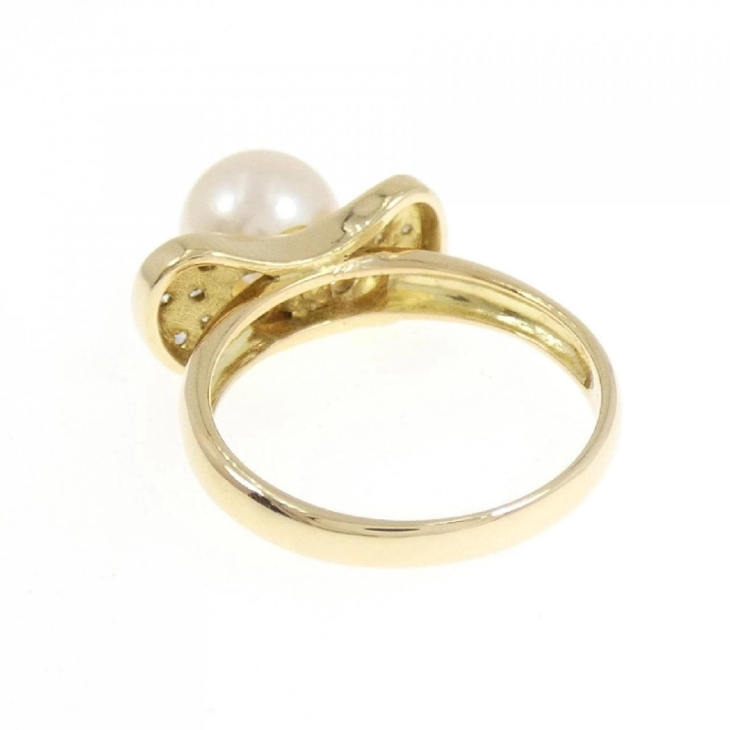 Nhẫn ngọc trai Akoya K18YG hình ruy băng 8.1mm 669013