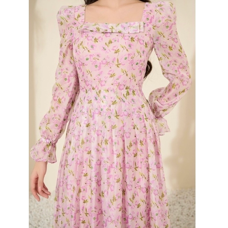 Váy tơ màu hồng tím 522193