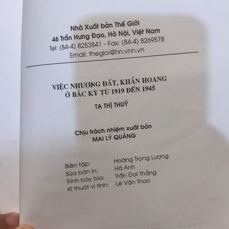 Việc Nhượng đất, khẩn hoang ở Bắc Kỳ từ 1919 đến 1945 479226