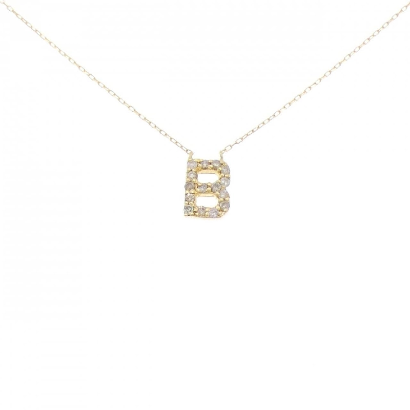 K18YG Chữ cái B Dây chuyền kim cương 0.12CT - Hàng hiệu Chính hãng 857476