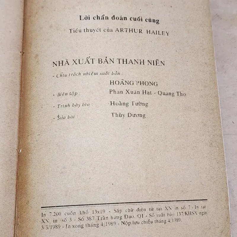 Tiểu thuyết Mỹ: LỜI CHẨN ĐOÁN CUỐI CÙNG - Arthur Hailey 719362