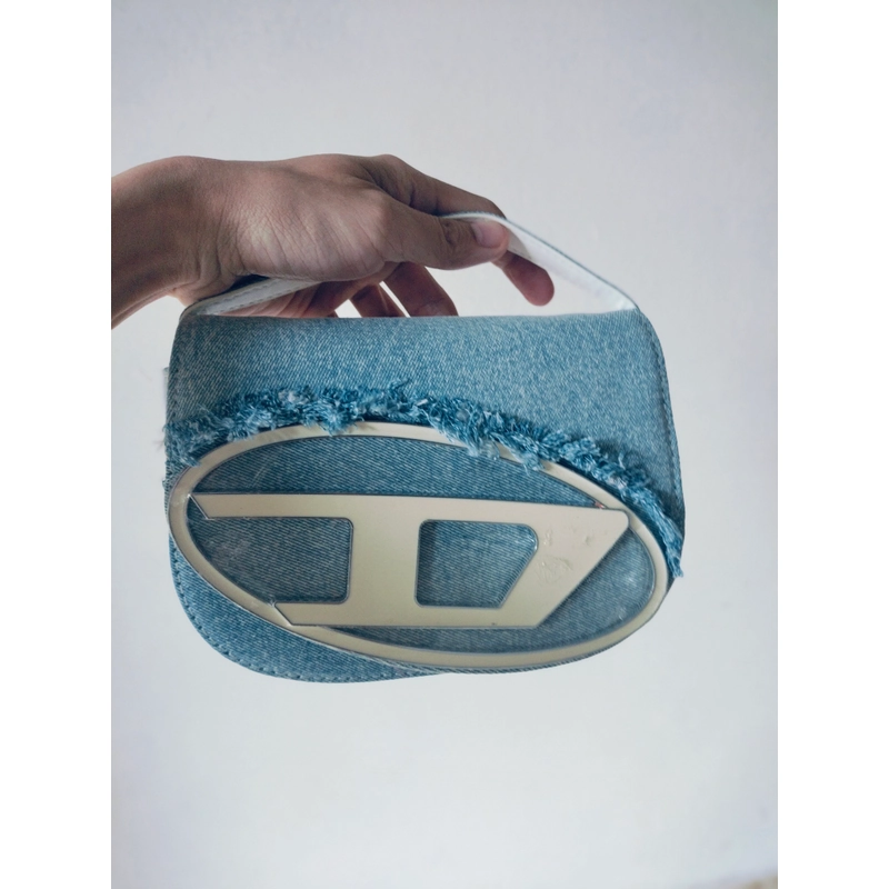 Túi chữ D Denim cho nữ - Thiết kế độc đáo, chất liệu cao cấp - Bag, Len, Đeo Vai, Da  476190