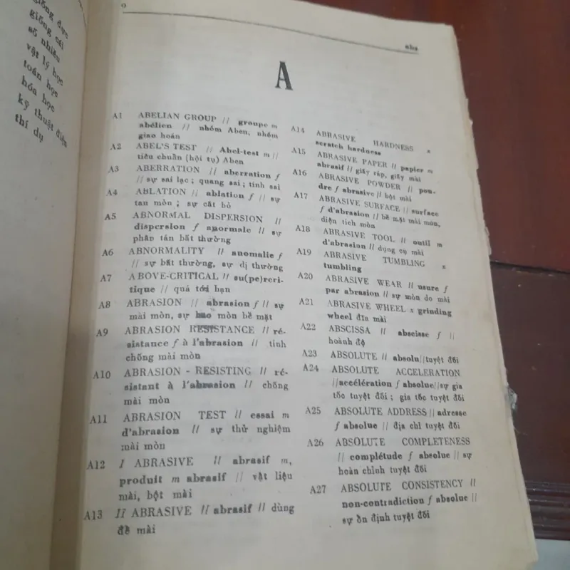 TỪ ĐIỂN THUẬT NGỮ KHOA HỌC KỸ THUẬT Anh - Pháp - Việt 1021166