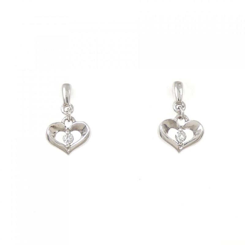 K10WG Bông tai kim cương hình trái tim 0.018CT - Hàng hiệu Chính hãng 870812