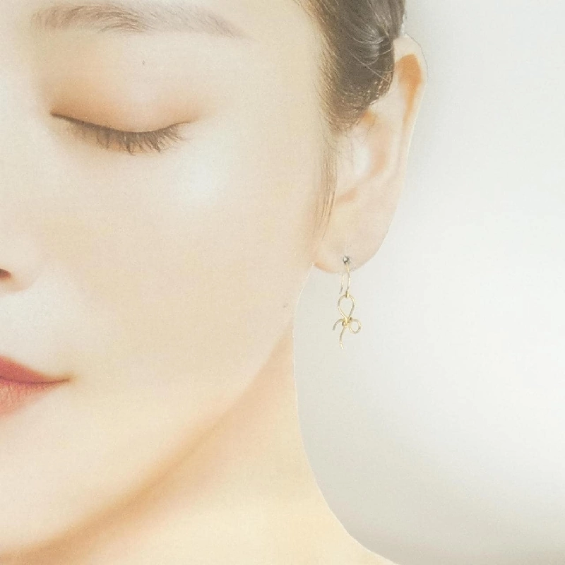 K18YG Bông tai Ruy băng - Hàng hiệu Chính hãng 866024