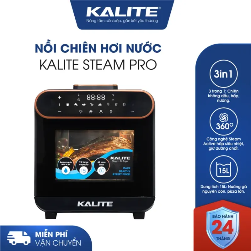 Nồi chiên hơi nước KALITE STEAM PRO 15 lít, 3 trong 1 780577