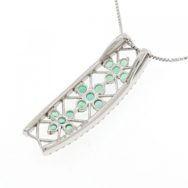 PT900/純PT Emerald Necklace 0.82CT - Hàng hiệu Authentic 856414
