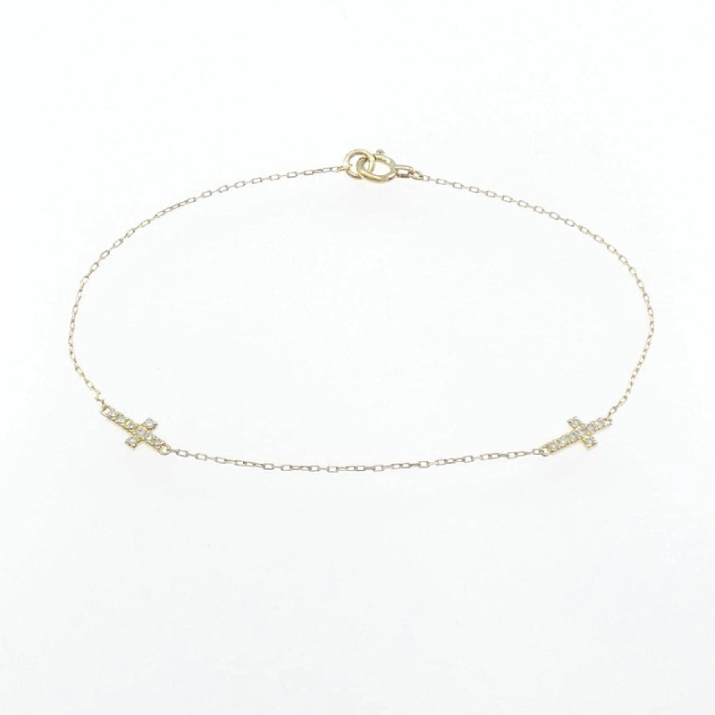 K18YG Vòng tay kim cương hình chữ thập - Hàng hiệu Chính hãng 872787