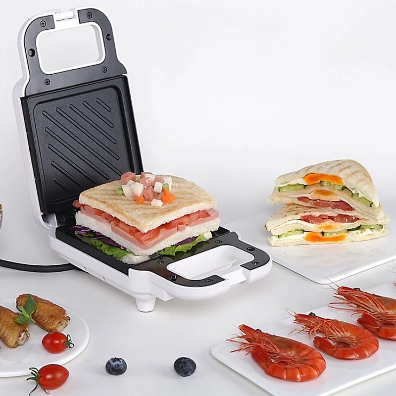 Máy làm bánh mì Sandwich cầm tay màu đỏ, Máy làm bữa sáng đa năng 650W AFC YG-3088 148156