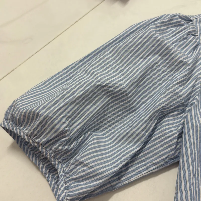 Áo sơ mi Blue tay phồng tặng sơ mi tay ngắn 740949