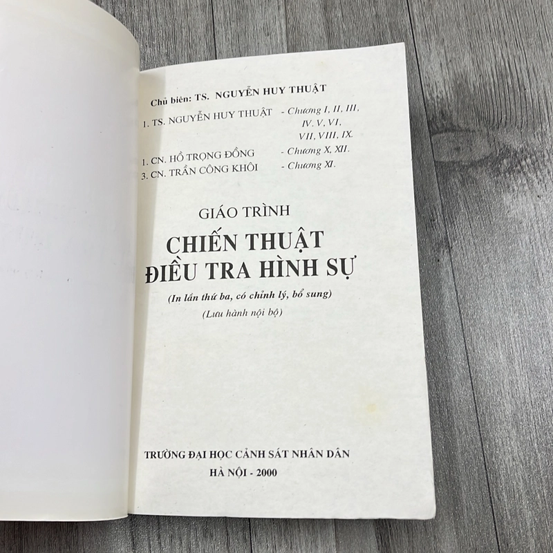 Giáo trình chiến thuật điều tra hình sự. 6a3 545011
