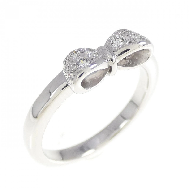 Nhẫn kim cương K18WG hình ruy băng 0.11CT 672621