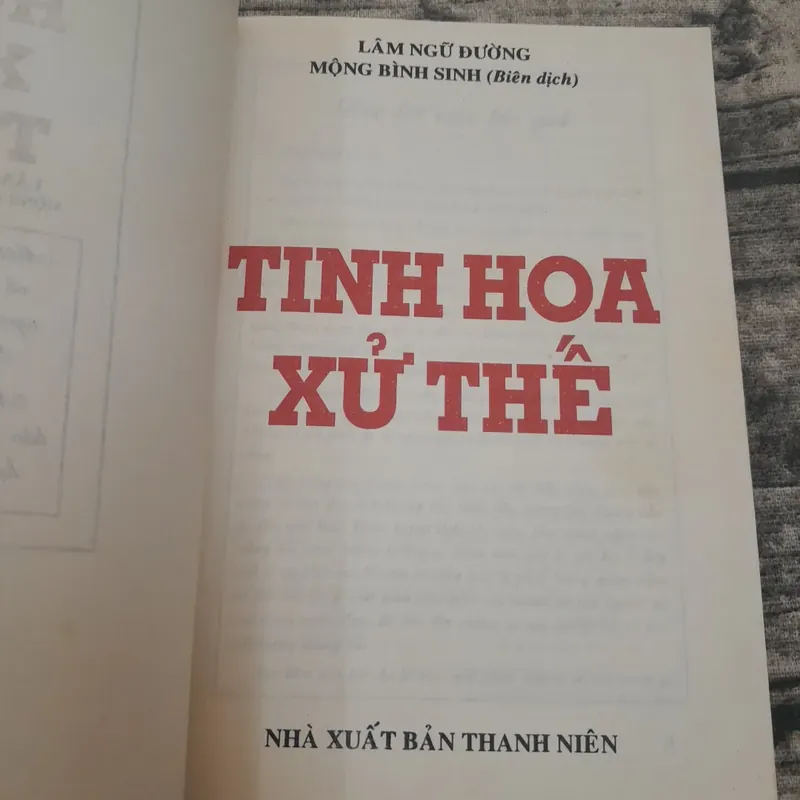 TINH HOA XỬ THẾ.  Lâm Ngữ Đường. Biên dịch Mộng Bình Sinh 732676