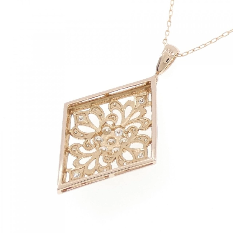 K18PG Hoa Kim Cương Dây Chuyền 0.67CT - Hàng hiệu Chính hãng 859855