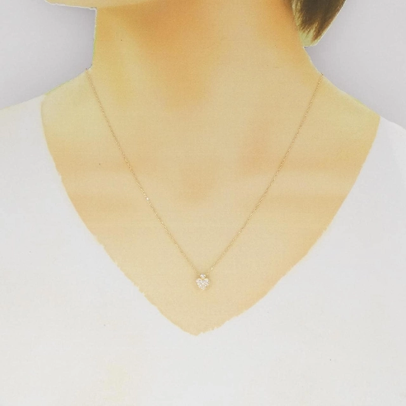 K18YG Dây chuyền kim cương hình trái tim - Hàng hiệu Authentic 868518