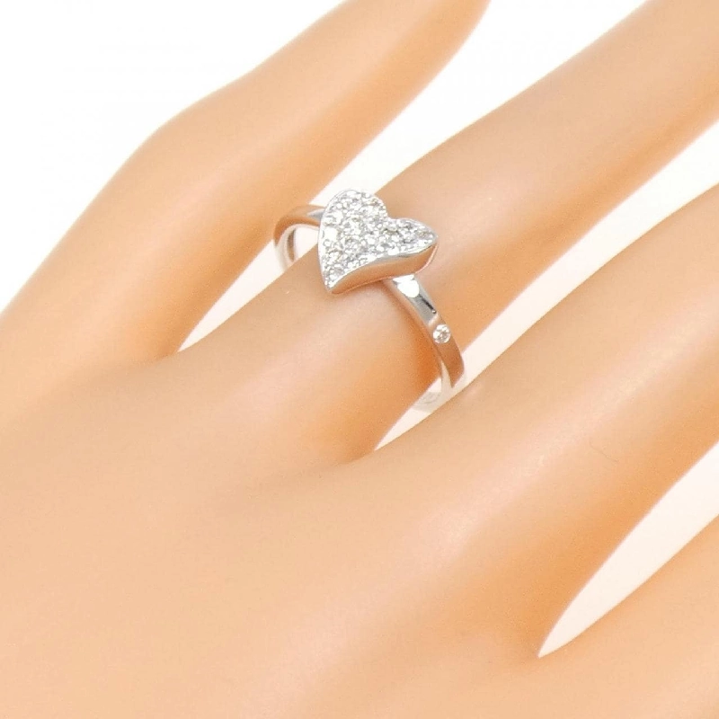 Nhẫn kim cương pavé hình trái tim K18WG 0.18CT 667556