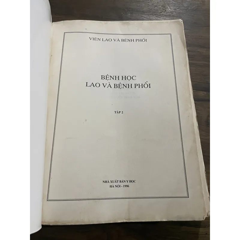 Bệnh học lao và bệnh phổi - sách y khổ lớn, 480 trang Xb 1996 993197