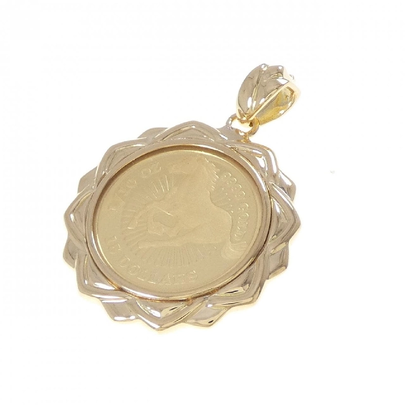 K18YG(枠) Đồng xu mặt dây chuyền - Hàng hiệu Authentic 864128