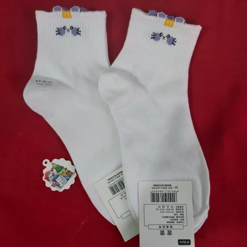 Combo 3 đôi vớ trắng cổ cao, họa tiết dễ thương  1001134