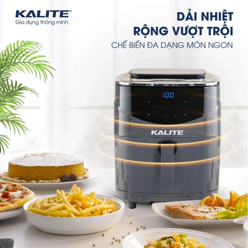 Nồi chiên hơi nước KALITE STEAM 7 chiên hấp 2 trong 1, dung tích 7 lít 722800