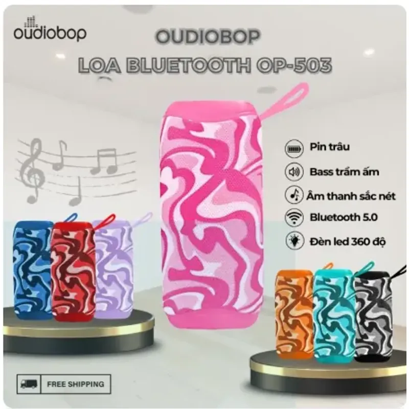 Loa Bluetooth không dây Oudiobop OP-503 bass mạnh, âm thanh sống động, pin khỏe 528398