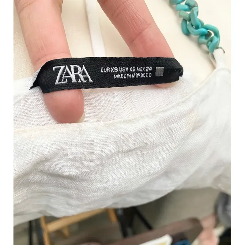 MỚI 100%***NEW**VẢI THÔ***ÁO ĐI BIỂN ZARA *2 DÂY CÁCH ĐIỆU ĐẶC BIỆT* CHẤT VẢI ĐŨI MÁT 591516