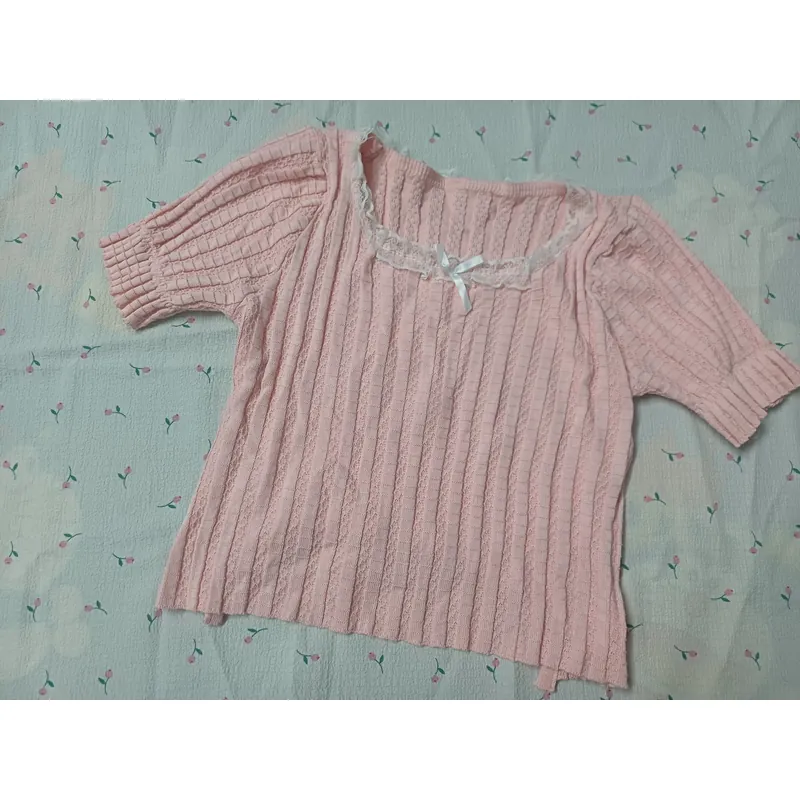 ÁO CROPTOP LEN NỮ - MÀU HỒNG 740010