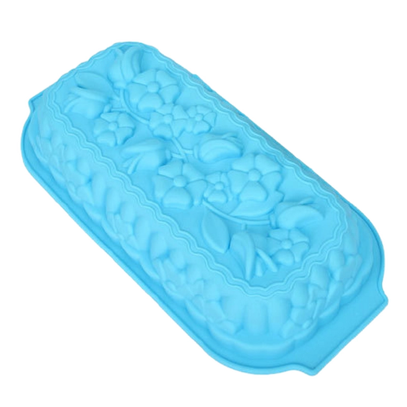 Khuôn silicon làm bánh, rau câu, bánh mì hình chữ nhật các loại hoa - Loại 32 cm - 1127 338384