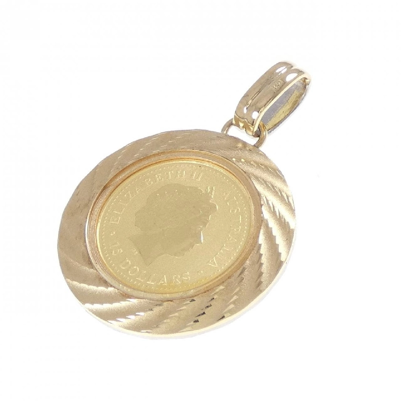 K18YG/PT900(枠) Mặt dây chuyền đồng xu - Hàng hiệu Authentic 864860