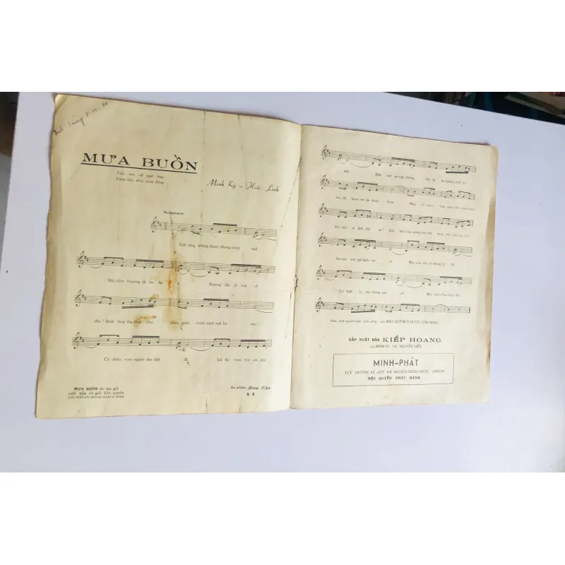 TỜ NHẠC MƯA BUỒN (Mình Kỳ – Hoài Linh) Xuất bản: 1964 752768