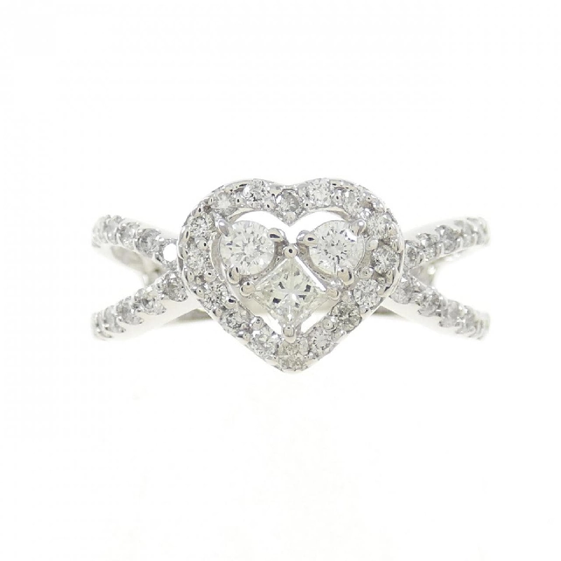 Nhẫn kim cương hình trái tim K18WG 0.56CT - Hàng hiệu chính hãng 855876