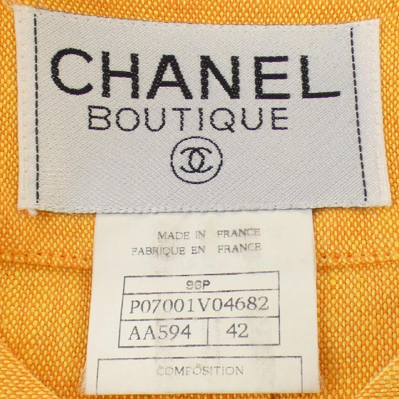 【Mã giảm giá】【Vintage】Áo khoác không cổ CHANEL 638999