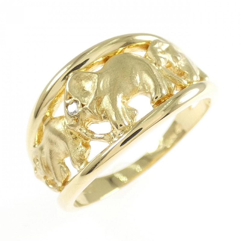 Nhẫn kim cương K18YG hình voi 0.01CT - Hàng hiệu Authentic 854905