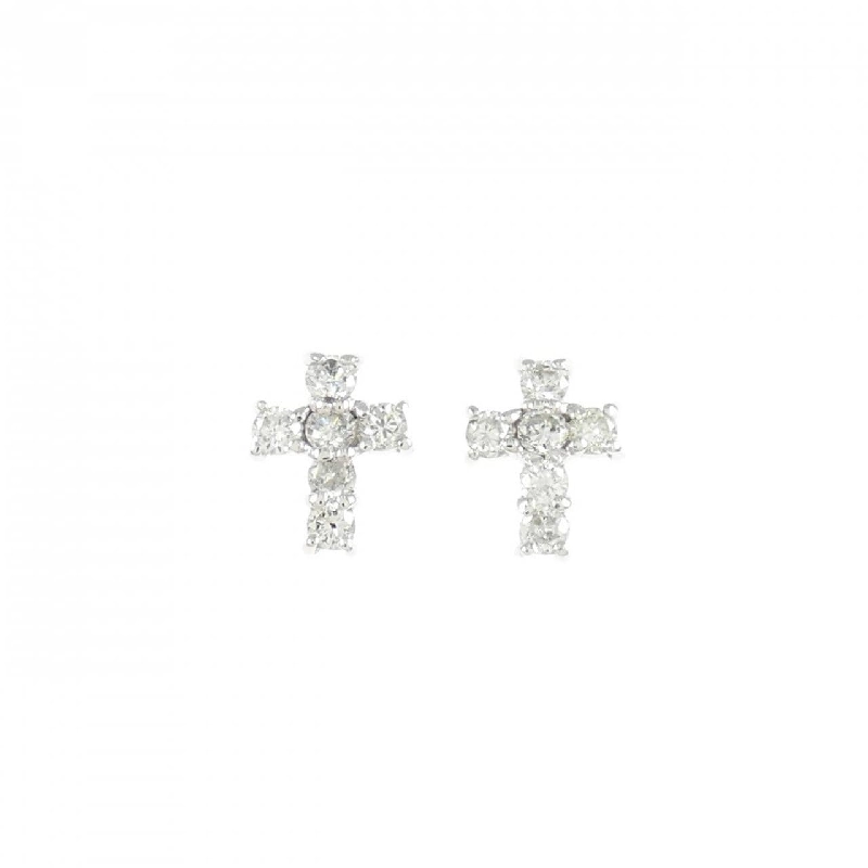 K18WG Bông tai kim cương chéo 0.24CT - Hàng hiệu Chính hãng 870715