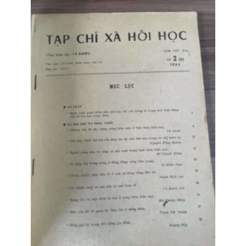 Tạp chí xã hội học - 1984, khổ lớn  791594