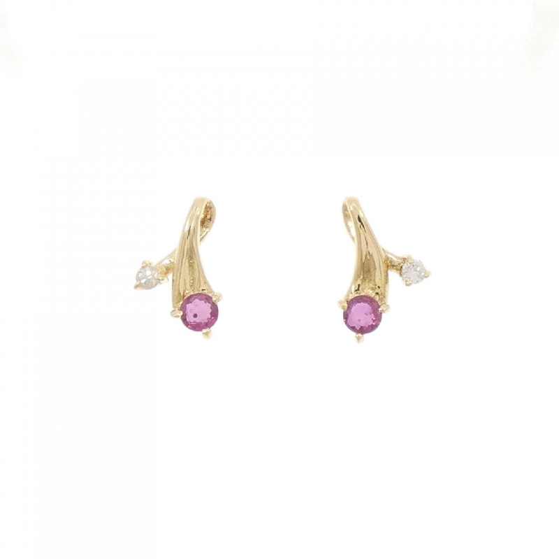 K18YG Bông tai Ruby - Hàng hiệu Chính hãng 870384