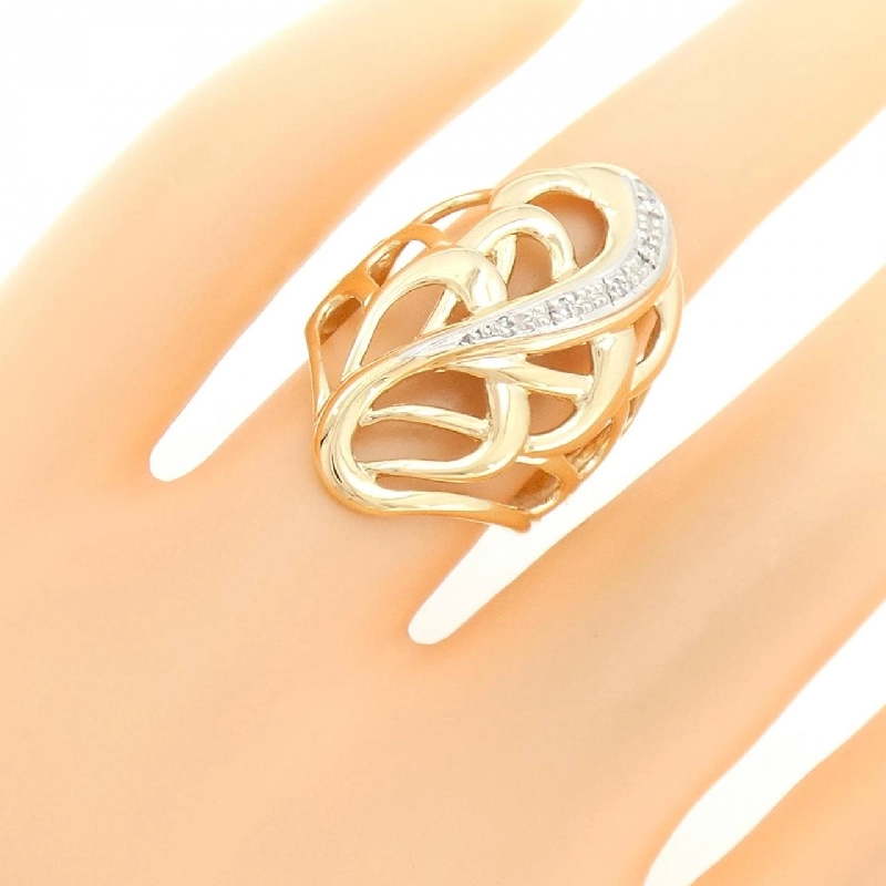 Nhẫn kim cương K18YG/PT900 0.04CT 671701