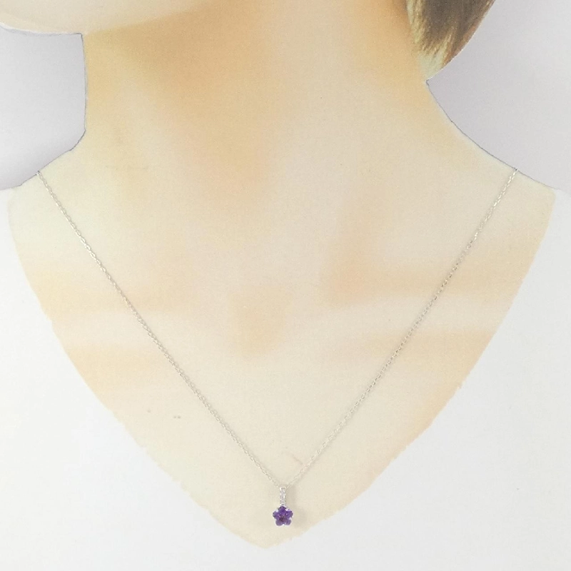 K18WG Mặt dây chuyền Amethyst - Hàng hiệu Authentic 863181