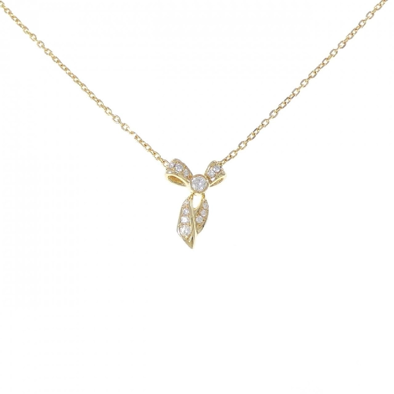 K18YG Dây chuyền kim cương hình ruy băng - Hàng hiệu Chính hãng 858076