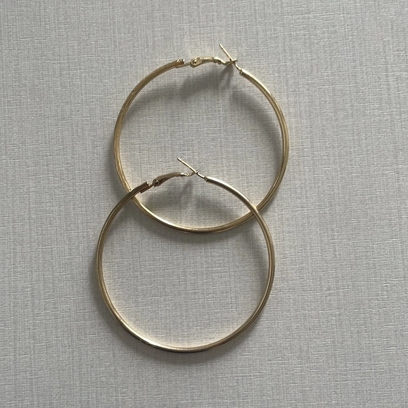 Khuyên tai vòng vàng mỏng 6cm 508340