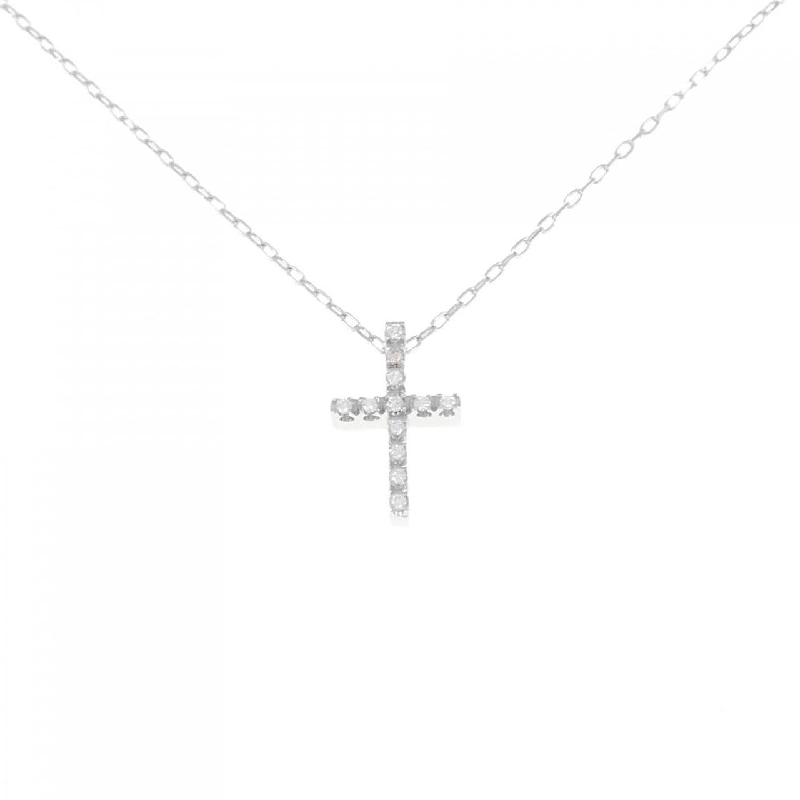 K18WG Dây chuyền kim cương hình chữ thập - Hàng hiệu Authentic 862840