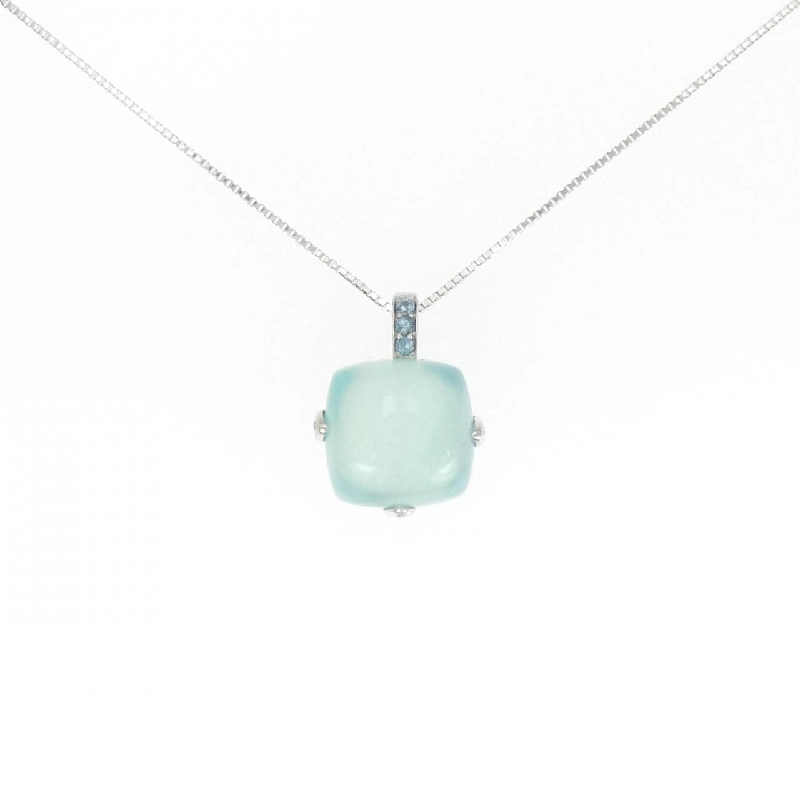 K18WG Đá ngọc bích Dây chuyền 8.28CT - Hàng hiệu Chính hãng 857731