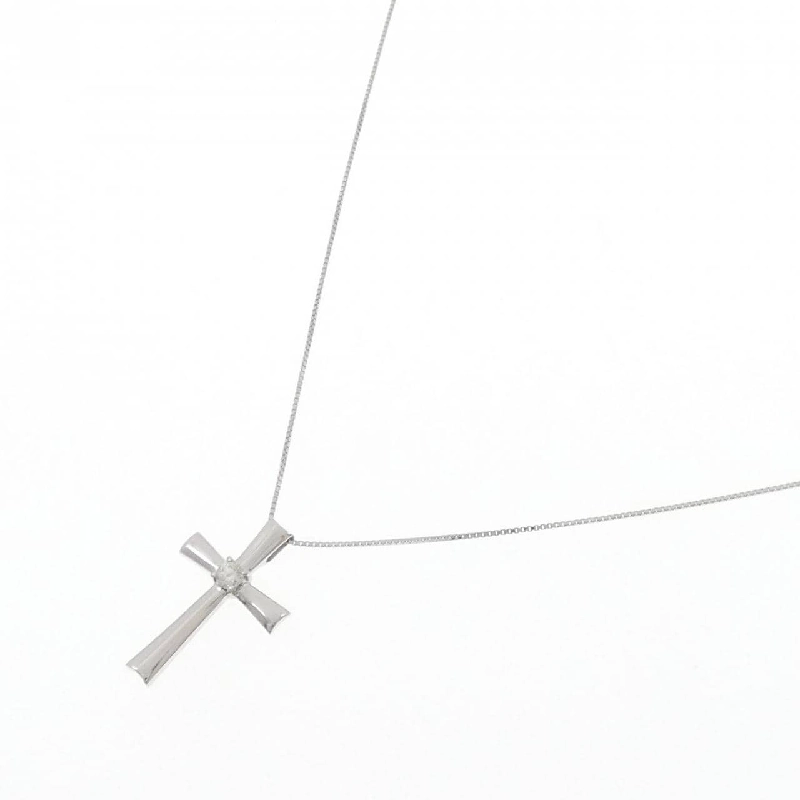 K18WG Dây chuyền kim cương chéo 0.10CT - Hàng hiệu Chính hãng 859889