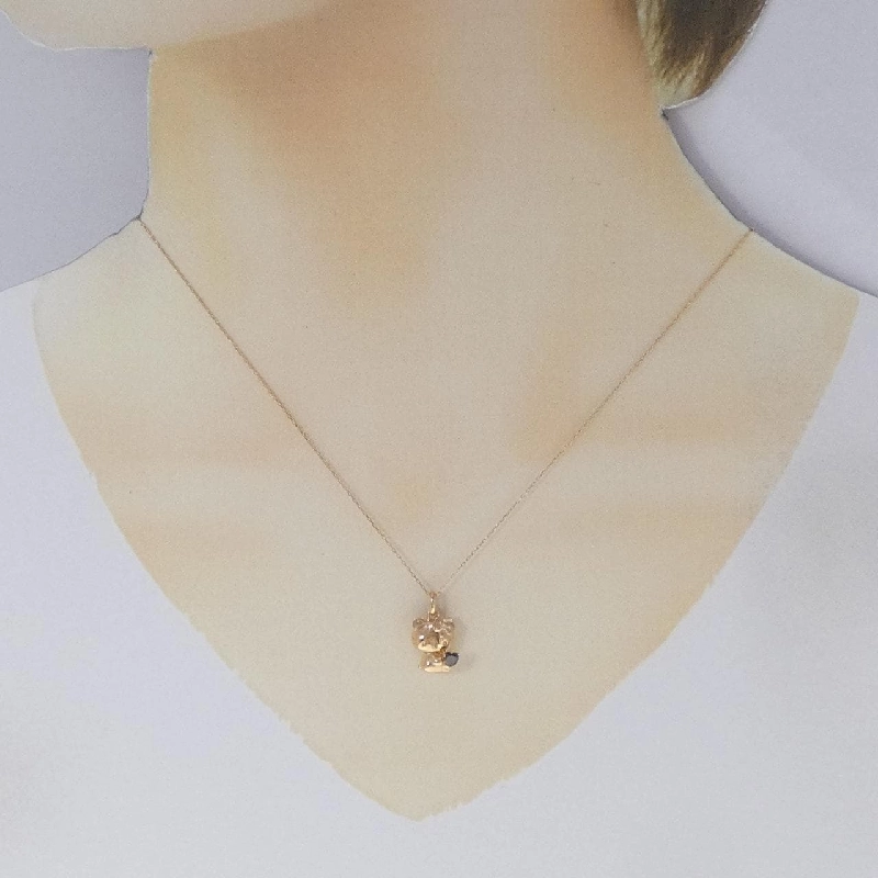 K18PG Dây chuyền kim cương mèo 0.10CT - Hàng hiệu Chính hãng 860931