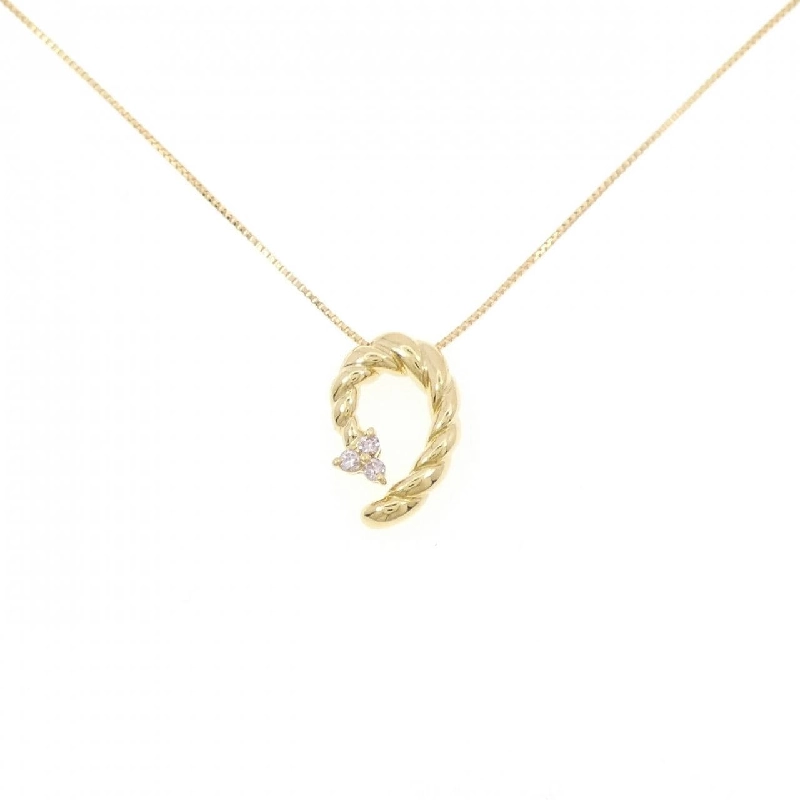 K18YG Dây chuyền kim cương hồng 0.04CT - Hàng hiệu Authentic 861660