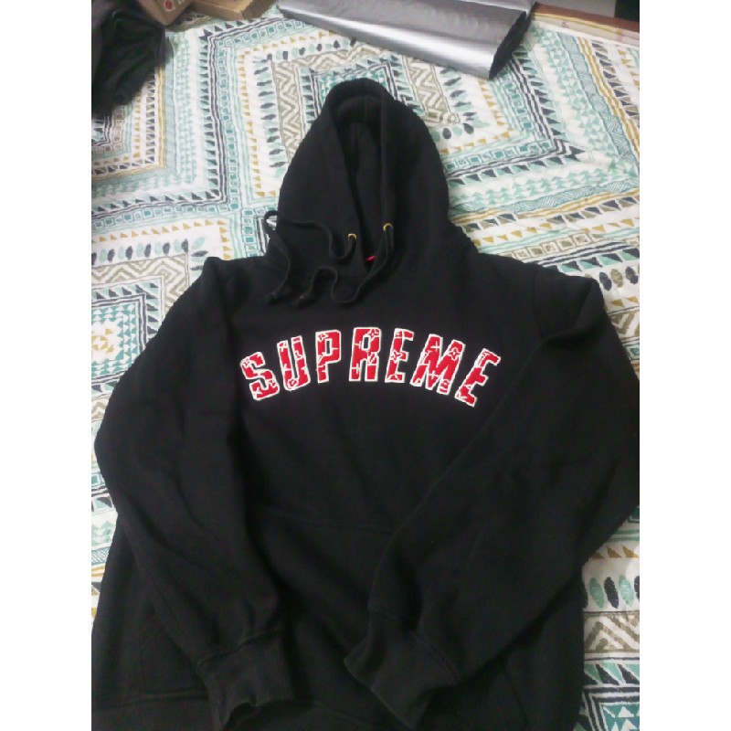 Áo hoodie supreme đen size L 23558