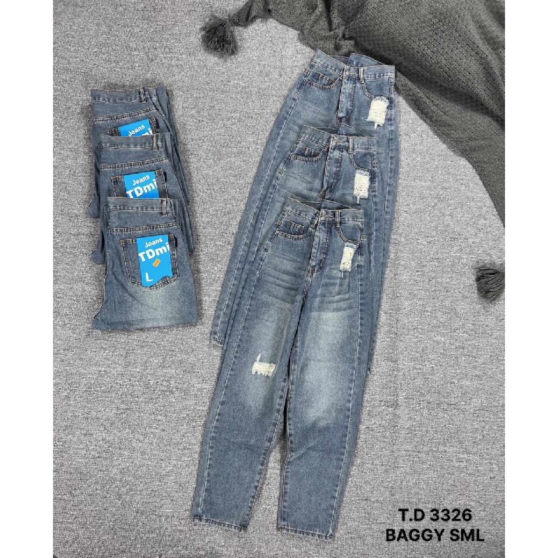 Quần jeans nữ TDmi rách xanh đậm Q004 58034